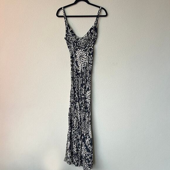 Free People Mystical Mindset Black Cream Paisley Maxi Dress Size M - Picture 3 of 6